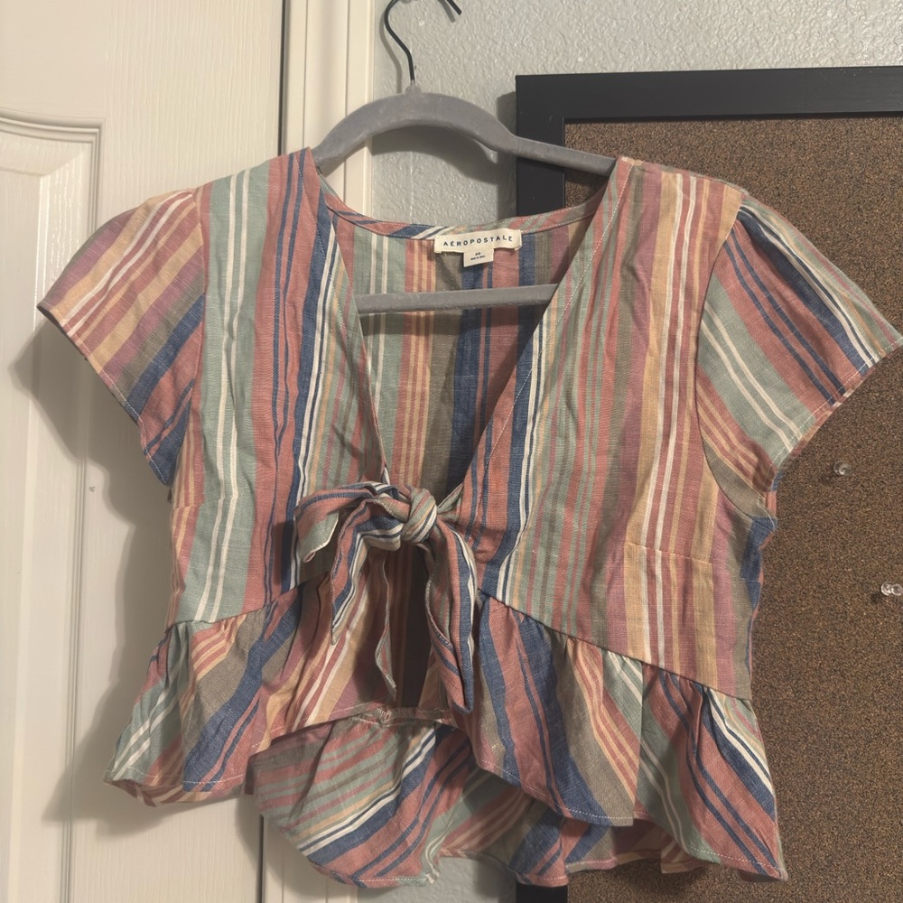 Aeropostale Multicolor Striped Crop Top